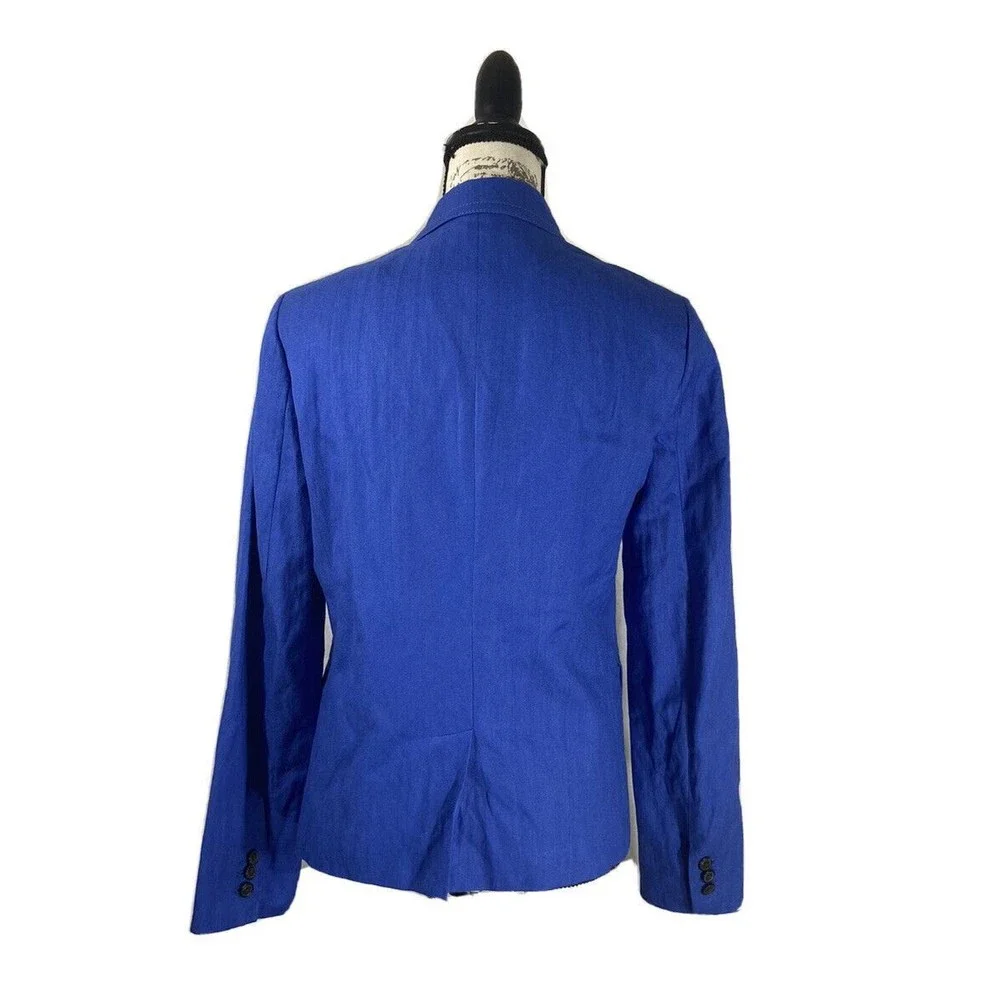 J. Crew Schoolboy Blazer 8 Med Blue Jacket 2 Button Pocket Lined Business Career